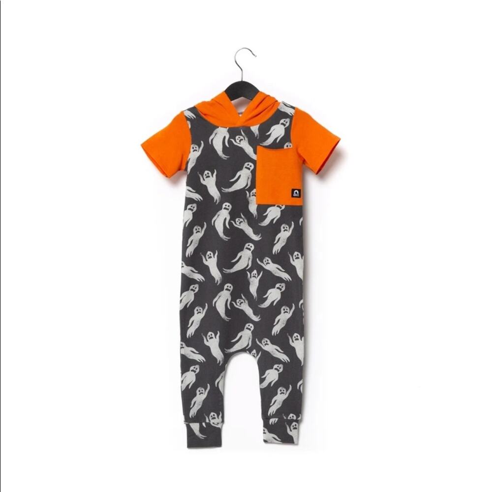 RAGS NWT Halloween ghost hooded romper one piece
